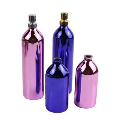 Electroplating Aluminium Bottle for Perfume Packaging with Crimp Sprayer
