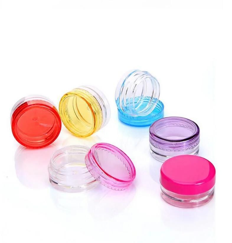 Cosmetic Sifter Jars Pot Box Nail Art Cosmetic Bead Storage Makeup Cream Plastic Container Round Refillable Bottles 3ml