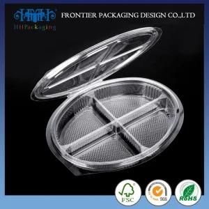 Biodegradable Bespoke Logo Takeaway Disposable Dry Fruit 4 Compartment Disposable Food Container