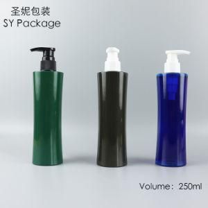 250ml Slim Shape Pet Material Plastic Condictioner Shampoo Bottle with Lotion Pump