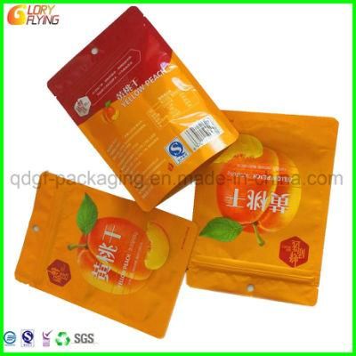 Standing Zipper Bag with Round Hole for Yellow Peach Packaging