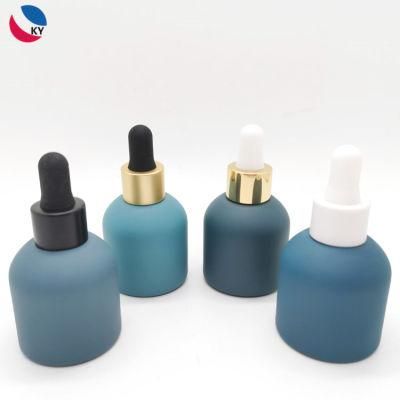 New Design 30ml 1oz Empty Peacock Blue Essential Oil Glass Dropper Bottle