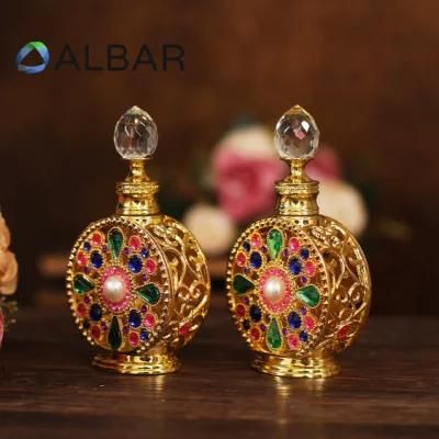 Zamac Attar Oud Perfume Bottles with Glass Tube for Fragrance and Body Care