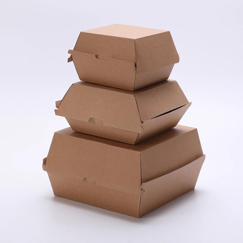 Food Grade Fold Paper Burger Box Corrugated Paper Hamburger Box