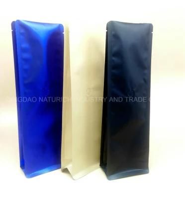 Little MOQ 8 Sides Sealing Flat Bottom Food Packing Plastic Bag with Zipper and Sides Window