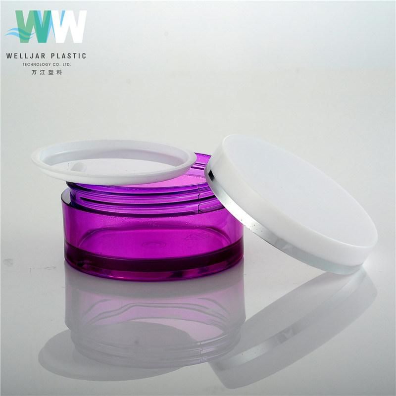Cosmetic Sample 5g Yellow, Purple and Green Color Pet Plastic Jar