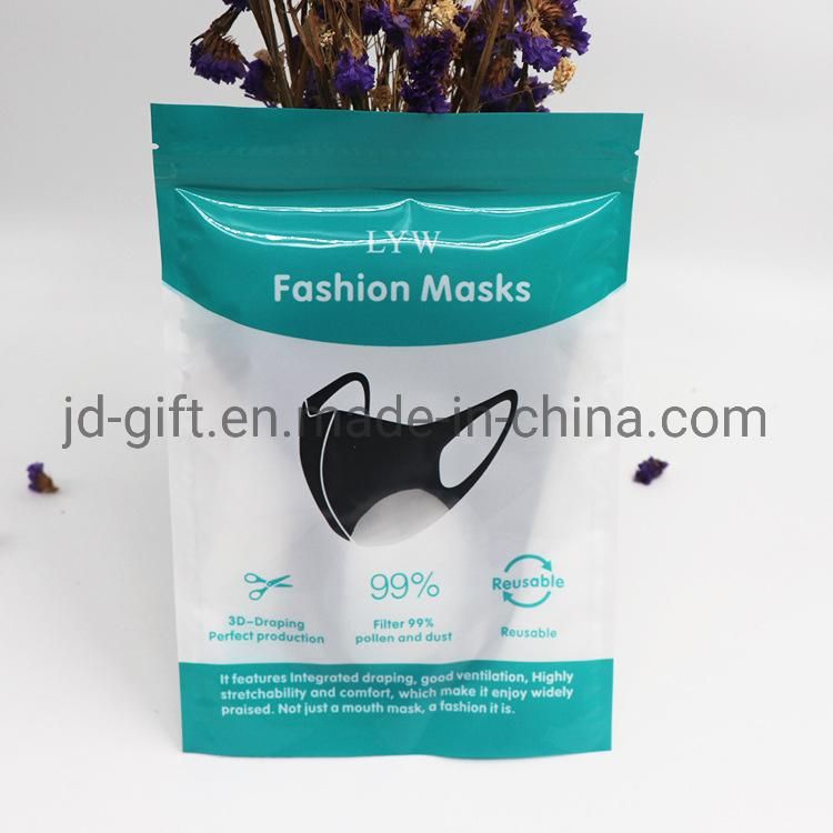 China Manufacturers Eco-Friendly Laminated Glossy Plastic Customized Logo Ziplock  Mask  Bag