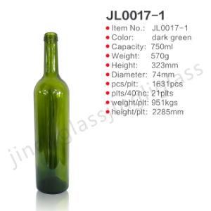 Good Qualtiy 750 Ml Red Wine Bottle with Different Closures