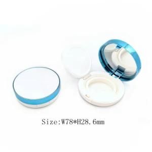 Cosmetics Makeup Blue Compact Powder Case with Mirror
