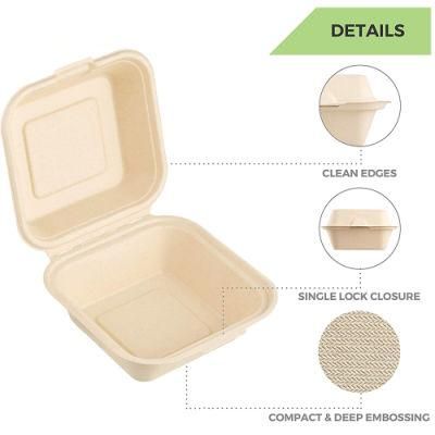 6inch Biodegradable Food Packing Container Takeaway Burger Box