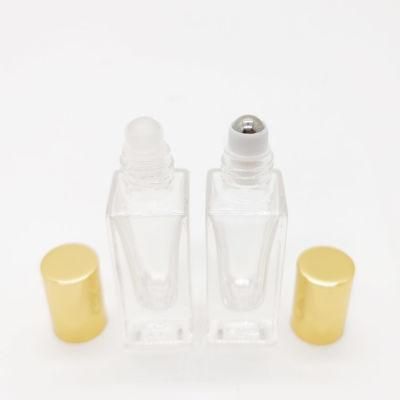 Hot Sale 5ml 10ml Square Glass Roll on Bottle with Stainless Steel Roller Ball