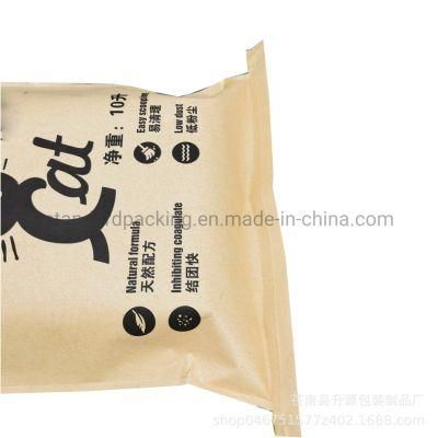 Eco-Friendly Litter Sand for Cat Kraft Paper Laminated PP Woven Bag 20kg 25kg 50kg