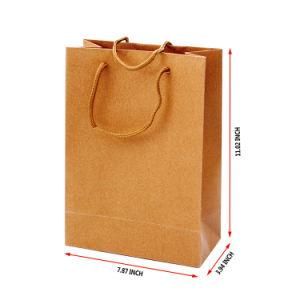 Cheap Square Bottom Kraft Paper Shopping Carry Flat Handle Packing Bags for Cloths with Logos