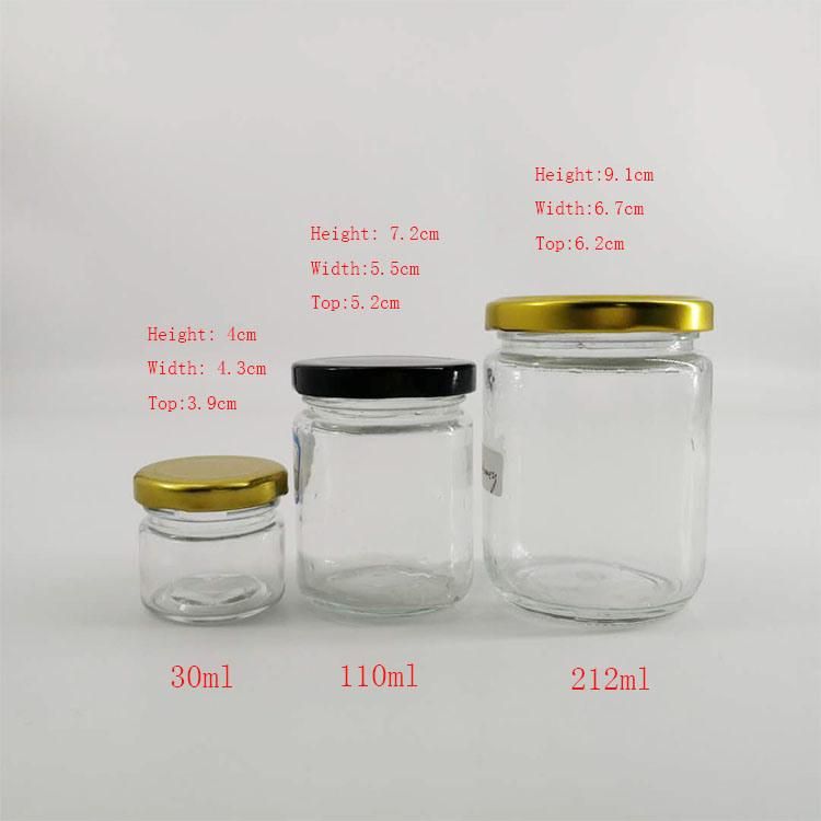 8oz 240ml Canning Jars 212ml Glass Jam Jars Round Twist off Lid Glass Jam Honey Spices Butter Glass Jars