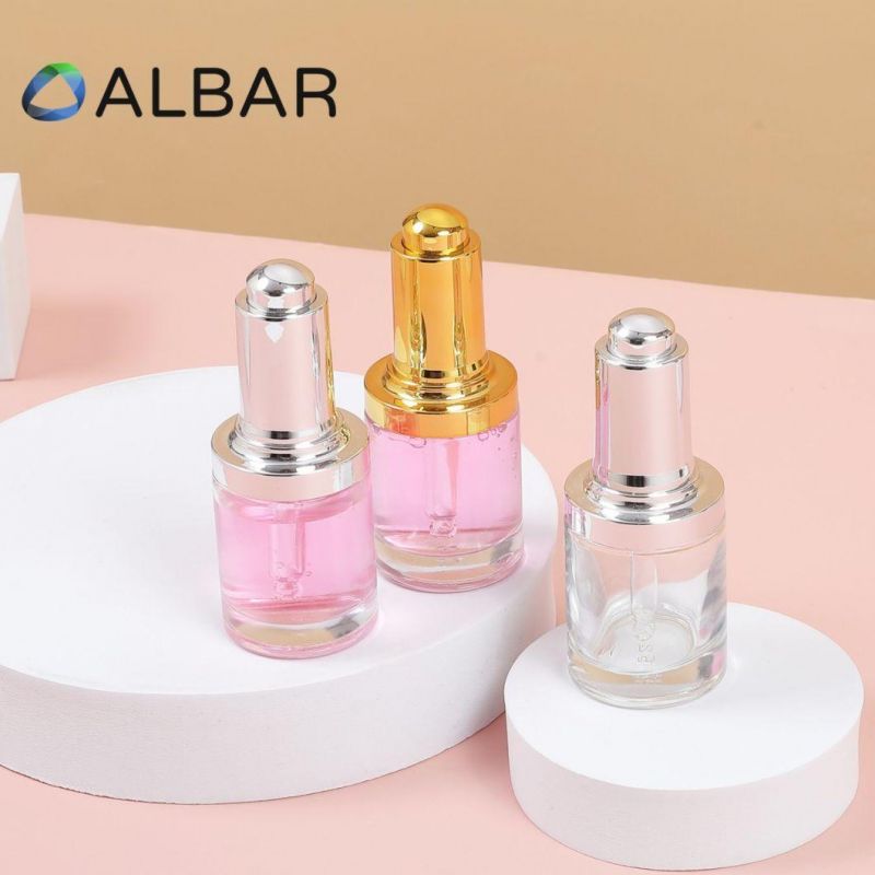 50ml Metal Pumps Cylinder Cosmetic Glass Bottles for Liquid and Fluid Skin Care