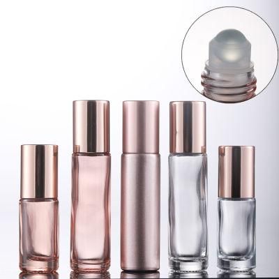 Wholesale Rose Gold Glass Roll on Bottle 5ml 10ml Matte Rose Gold Essential Oil Glass Bottle