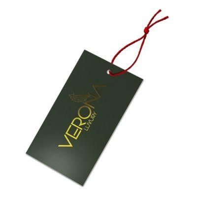 Paper Hang Tag UV Printing Garment Black Cardboard Tags Hangtag for Clothing