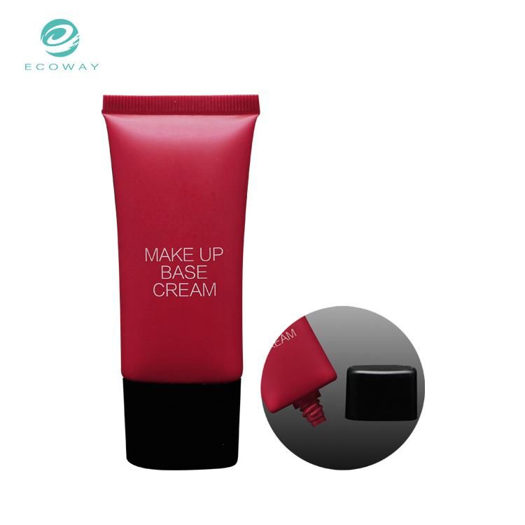 Portable Packaging Flat Screw Cap and Tube Body Matte Text Silk-Printed Red Tip Bb and Cc Cream Tube