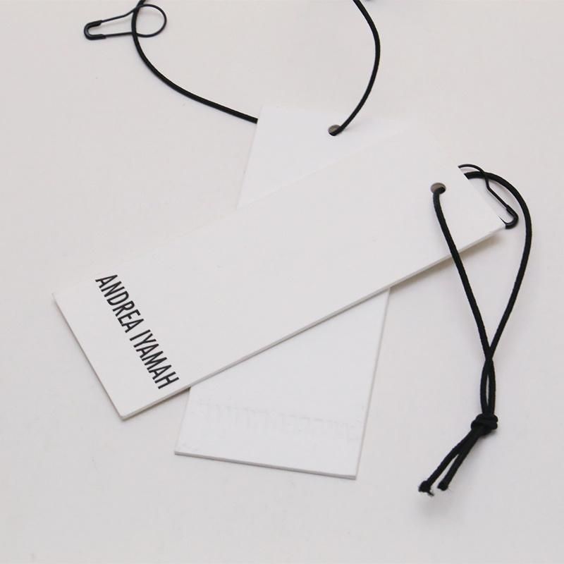 Fsc Custom High Quality Embossed Logo Hang Tags Clothing Hang Tag with Black String