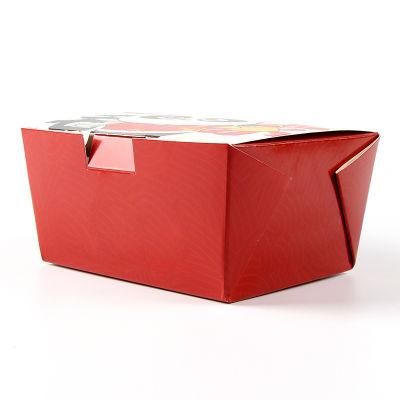 Disposable Take Away Fast Food Lunch Packaging Paper Box with Logo