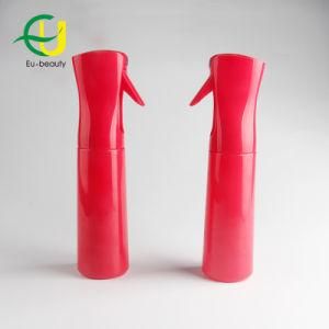 300ml Plastic Bottle with Red Fine Mist Continuous Spray for Hairstylist