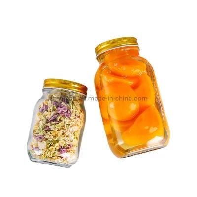 Amazon Hot Sale Glass Canister with Metal Lid Mason Jars