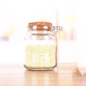 Empty Clear Matte 250ml 8oz Bath Salt Glass Jar Bottle Packing Container with Cork Lid and Spoon