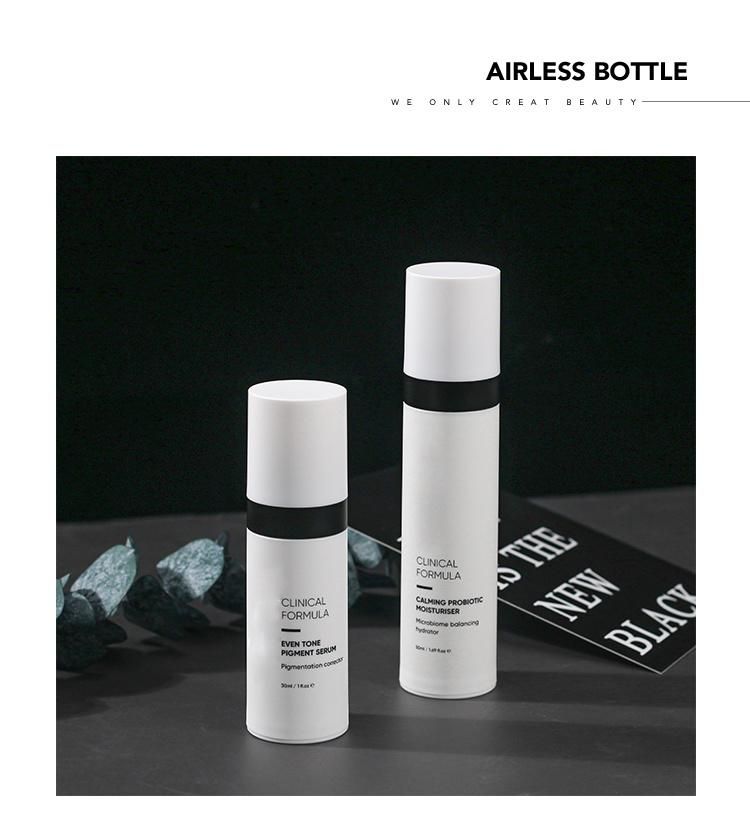 Black and White Cosmetic Skincare Airless Bottle