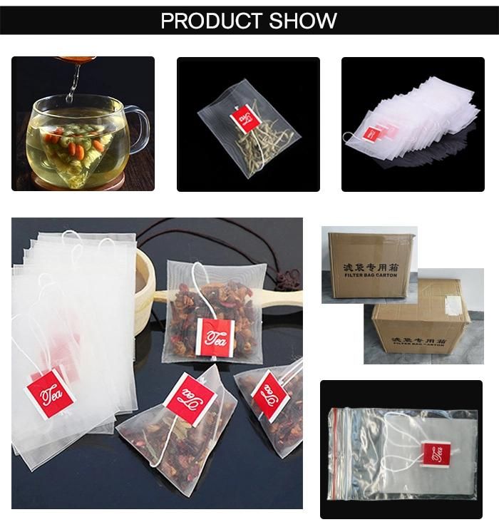 Heat Sealing Nylon Pyramid Tea Filter Bags Handle Disposable Tea Bags for Loose Tea