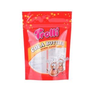 Custom Logo Pinted Heat Sealed Cookies Candy Food Packaging Stand up Pouch Clear Window Ziplock Bag
