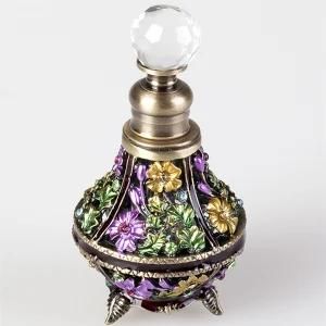 8ml Retro Censer Shape Glass Perfume Bottle of High-End Hollow Metal Perfume Bottle Processing