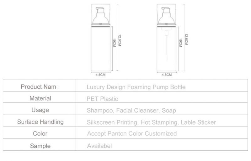 Clear Plastic Pet Material Pump Foaming Bottle 100ml for Cleaning Soap