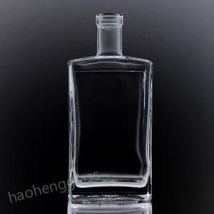 Custom Square Rectangular Shape Extra Flint Glass 750ml Vodka Bottle