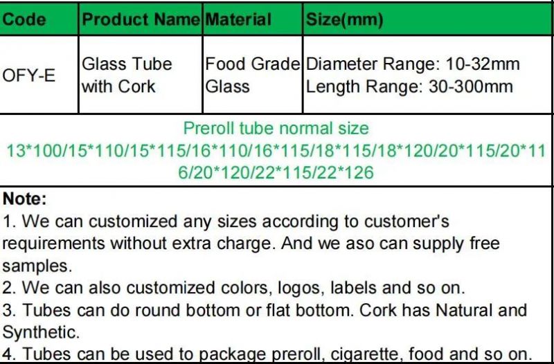 Packing Bottles Dankwoods Transparent Glass Tube with Cork for Storage
