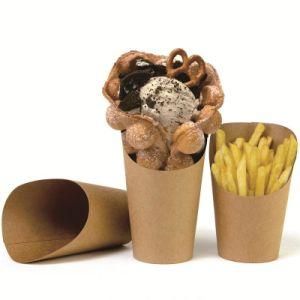 Disposable Waffle Package Paper Food Packaging Kraft Waffle Bubble Cone Takeout Holders