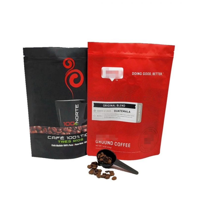 Quad Seal Bag with Zipper and Valve Coffee Packaging Bag