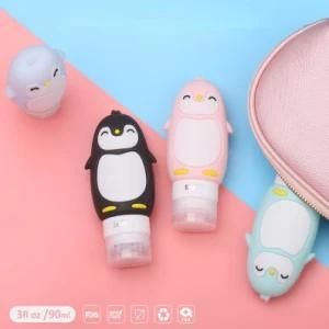 Travel Packed Silicone Bottles in Cute Cartoon Empty Bottles Set Sample Mini Shampoo Cosmetics Bottles