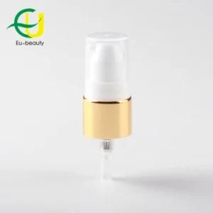 20/410 Beauty Aluminum Shiny Gold Coating Cream Pump Dispenser for Cosmetic