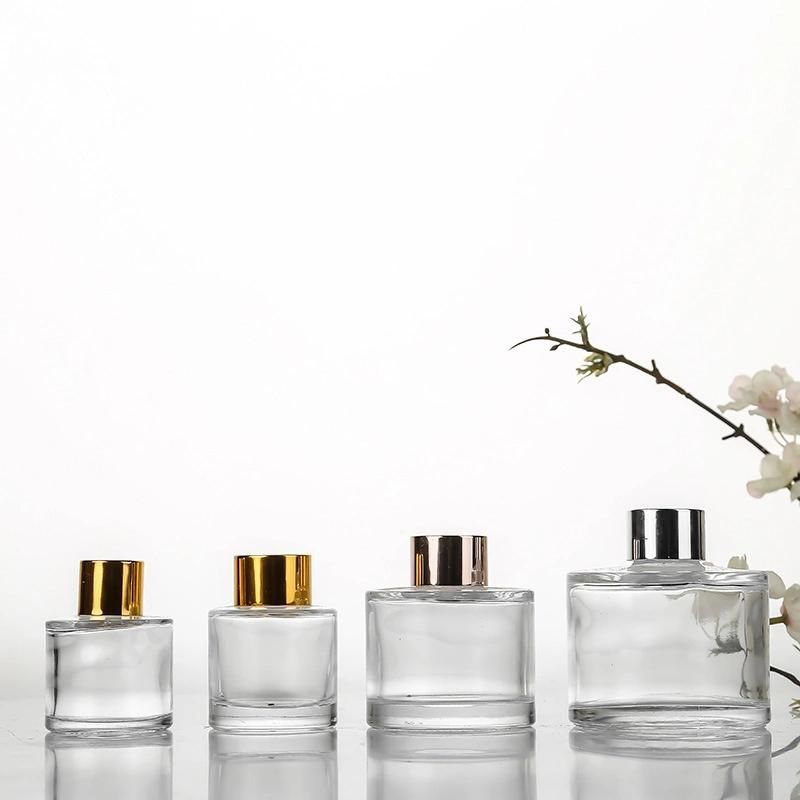 50ml 100ml Luxury fashion Empty Round White Fragrance Glass Diffuser Bottle with Screw Cap