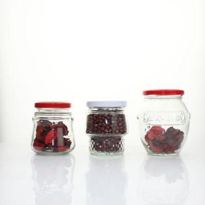 Dry Food Pickle Storage Packaging Canning Popular Selling Food Grade Home Storage Glass Jar 12 Oz with Metal Lid
