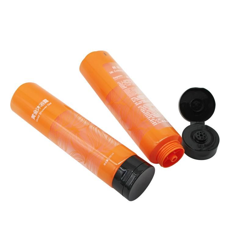 250ml Large-Capacity Affordable Letter Transparent Tube Orange Inner Tube Black Flip Cover Tube