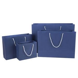 Special Paper Bag Clothing Store Hand-Held Shopping Bag Blue Kraft Paper Bag Simple Gift Bag