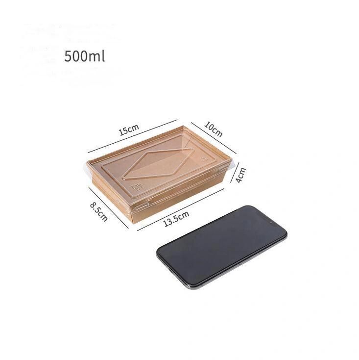 Wholesale White Brown Color Oilproof Salad Box Customized Environmentally Friendly Kraft Pulp Paper Meal Box Pasta Box Rice Meal Container