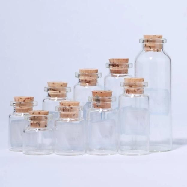 Small Bottles Empty Sample Vials Clear Glass Bottles with Corks Jars