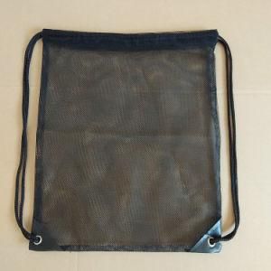OEM Custom Black Nylon Mesh Drawstring Bags, Packaging Bag, Promotional Bag