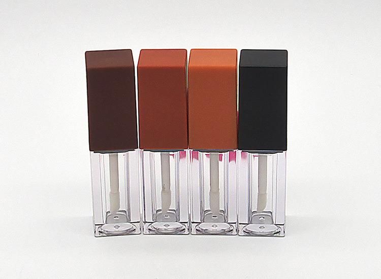 5ml Spot Square Pumpkin Color Lip Glaze Tube Empty Tube Lip Gloss Empty Bottle Lip Glaze Packing Bottle Cosmetic Packaging Material