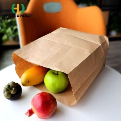 Wholesale Custom Brown Kraft Fast Food Square Bottom to Go Takeaway Paper Lunch Bags