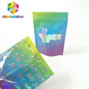 Reusable Custom Printed Stand up Plastic Ziplock Runtz Food Holographic Film Bags/Childproof Zipper Pouches