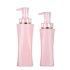 Pink Square Cosmetic Bottle with Gold Pump for Shampoo Lotion Conditioner Baby Bath