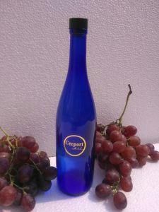 Blue Water Bottle/ Glass Water Bottle/ Glass Container